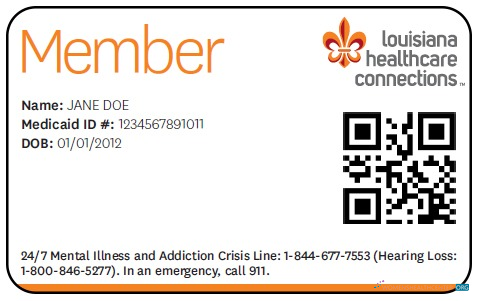 Download Louisiana health insurance card Photoshop template